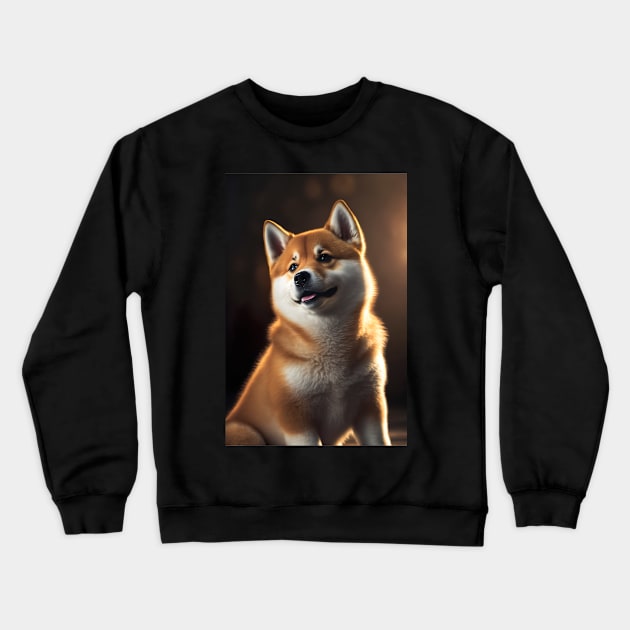 Happy Shiba Inu Dog Crewneck Sweatshirt by KoolArtDistrict